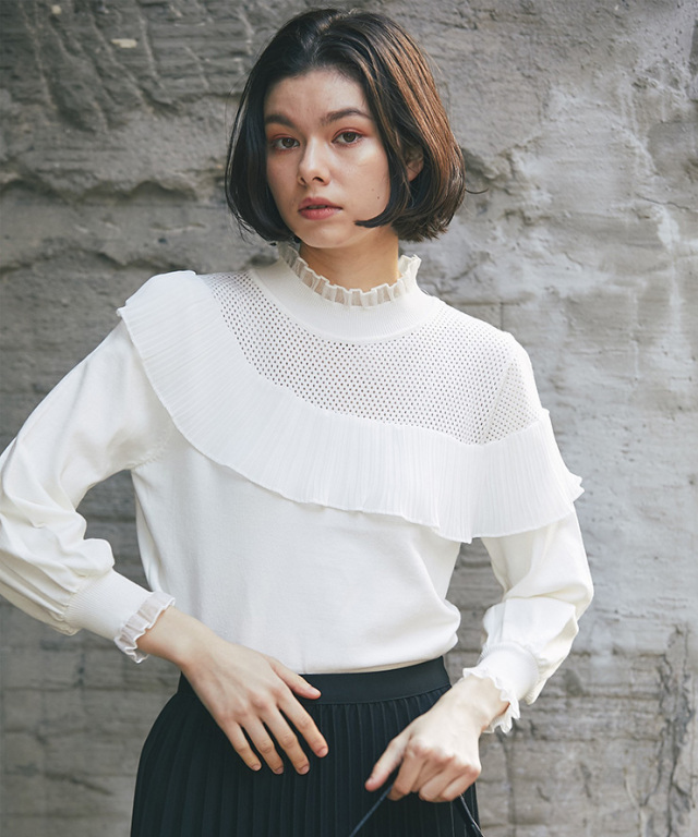 CPG フリル付きサマーニット ホワイトサイズ1 CPG フリル付きサマーニット ホワイトサイズ1 CPG フリル付きサマー