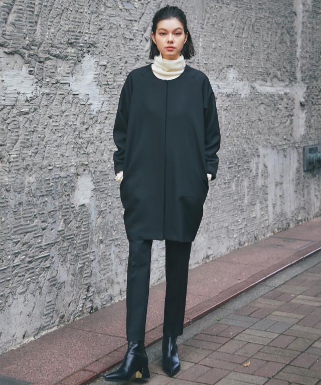 ウォッシャブルタイプ/手洗い可能 ) 2WAY付け襟付きコクーンライン