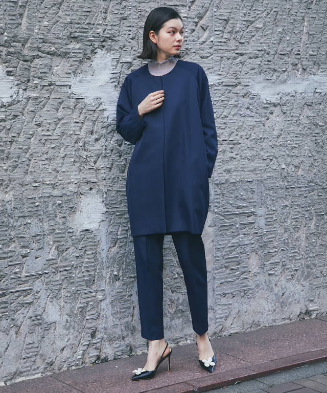 ウォッシャブルタイプ/手洗い可能 ) 2WAY付け襟付きコクーンライン