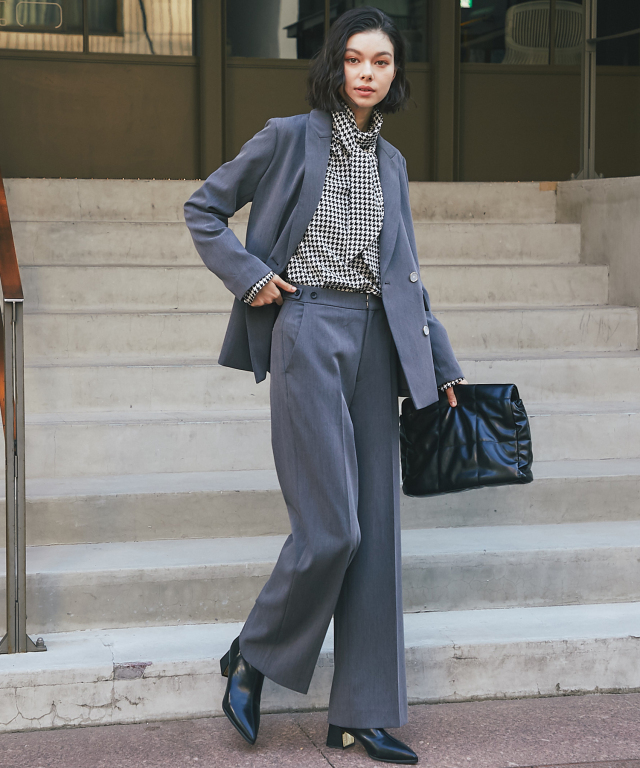 ダブルジャケット＆ワイドパンツスーツセット 【品番:so1-207210】 