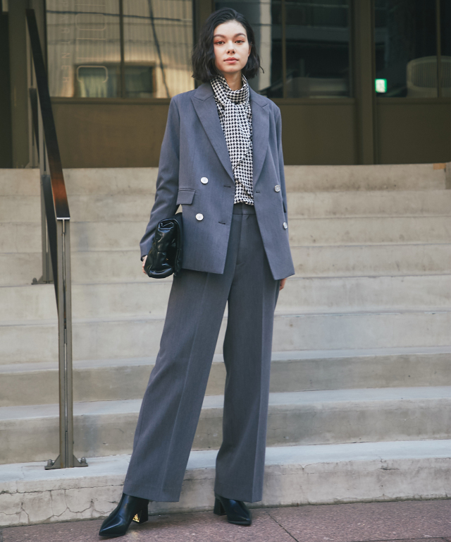 ダブルジャケット＆ワイドパンツスーツセット 【品番:so1-207210】 