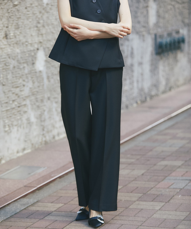 ウォッシャブル/手洗い可能】スラックスワイドパンツ 【品番: so1-210】