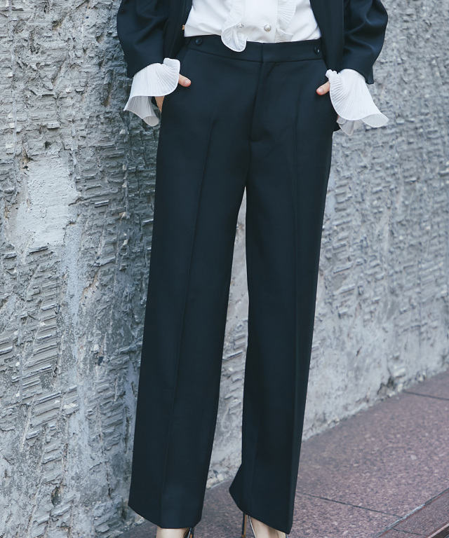 ウォッシャブル/手洗い可能】スラックスワイドパンツ 【品番: so1-210】