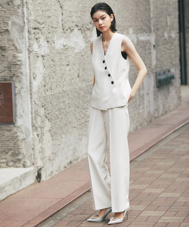 ウォッシャブル/手洗い可能】スラックスワイドパンツ 【品番: so1-210】