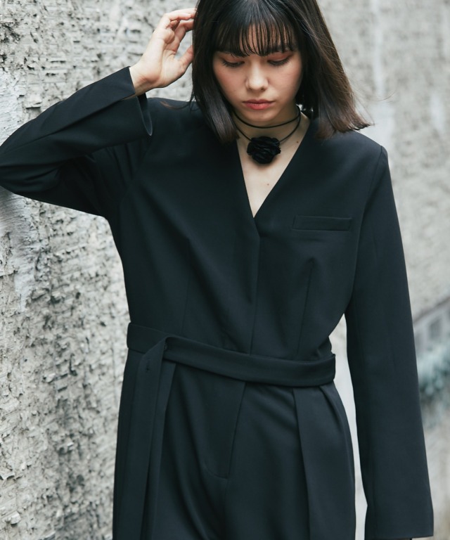 長袖オールインワンパンツドレス 【品番: so1-235】