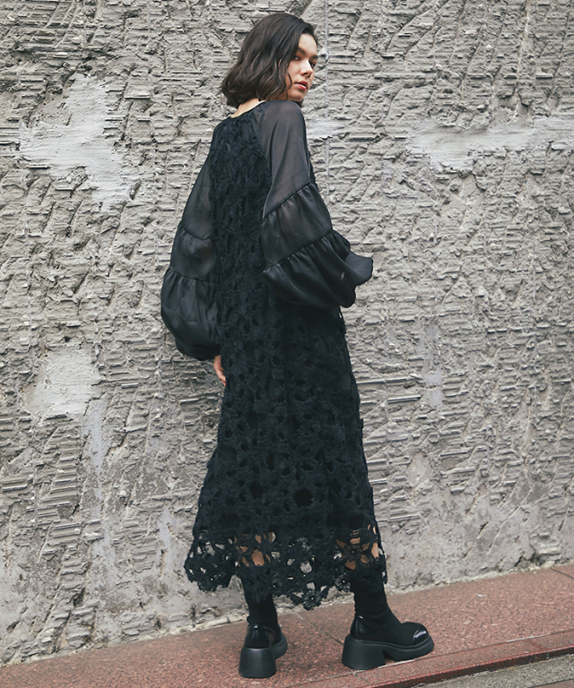 フラワーモチーフバルーンワンピース EIMY ISTOIRE（エイミーイストワール） 水着 フラワーモチーフバルーン