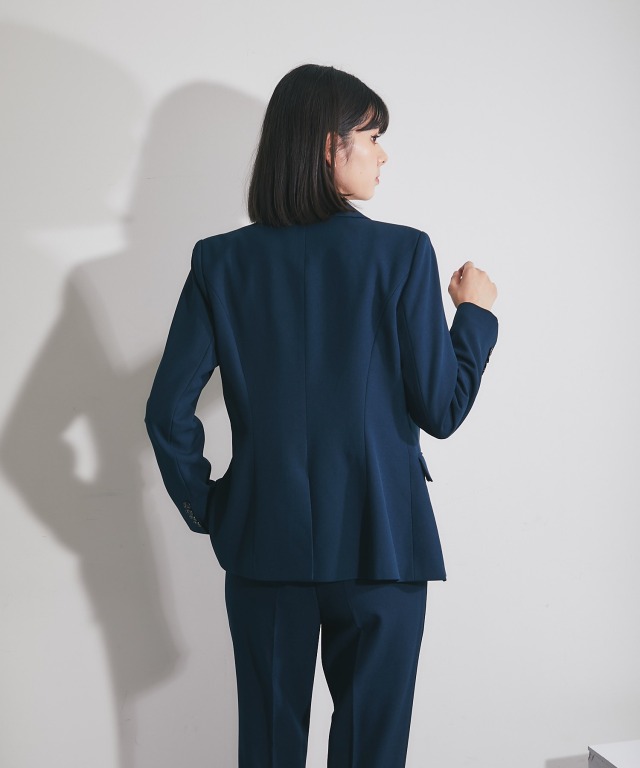 SMILE ORCHID ネイビー ダブルボタン パンツスーツ セット SMILE ORCHID セットアップ ダブルジャケット＆ワイドパンツ