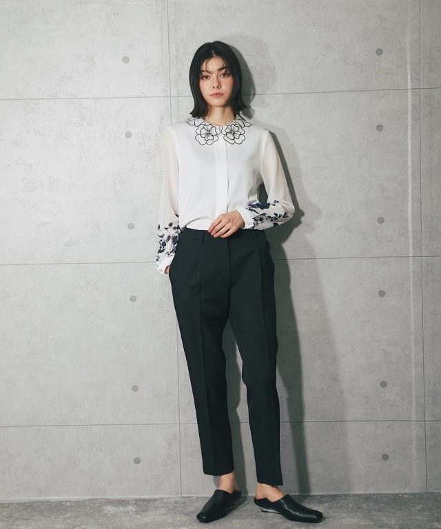 花柄オーガンジー襟ブラウス SMILE ORCHID【品番:so1-504】