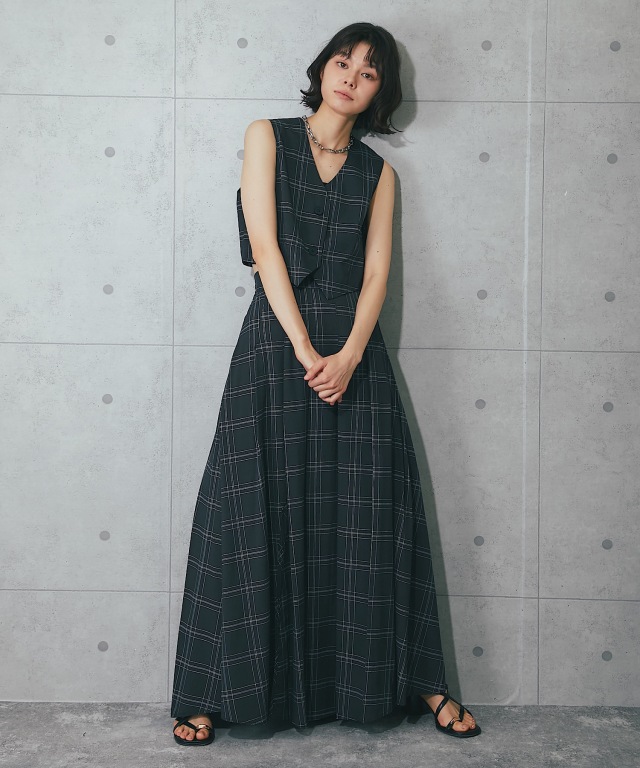 sukala チェック柄　上下セット 新品 【SUKALA】チェックセパレートツイストタンクトップ