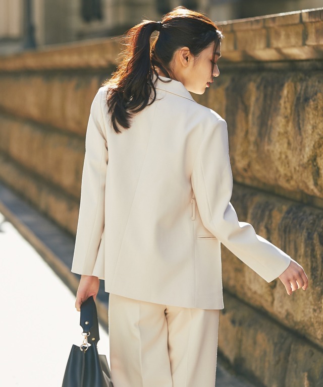 ベルト付きダブルジャケット＆スラックスパンツスーツセット【品番