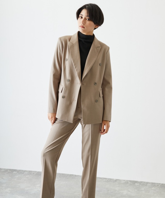 ダブルテーラードジャケット＆テーパードパンツスーツセット 【品番  
