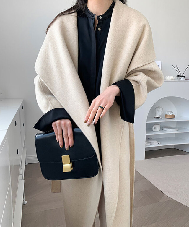 【すぐ届く】ELISABETTA FRANCHI ウール ガウンコート Takako Shirasawa × HOUSE OF LOTUS