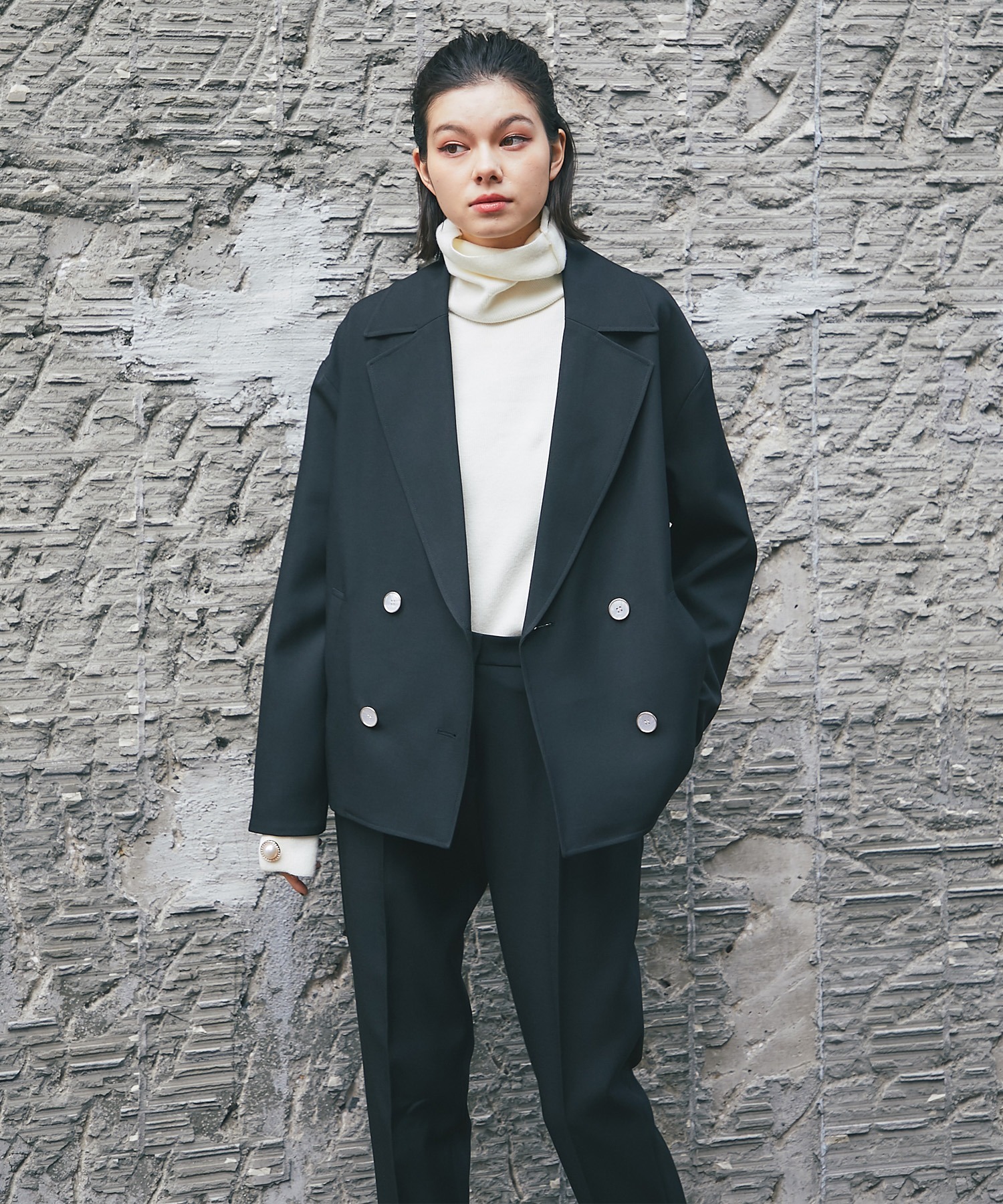 【ウォッシャブル/手洗い可能】コクーンPコート風ジャケット SMILE ORCHID【品番:so1-203J】