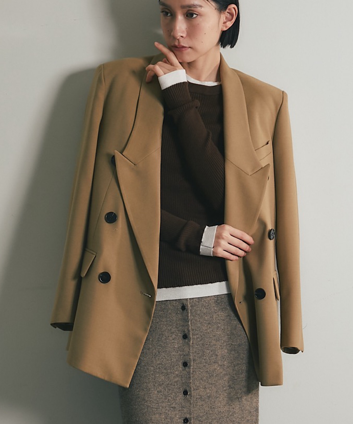 ウール混ダブルジャケット SMILE ORCHID【品番:so1-438】