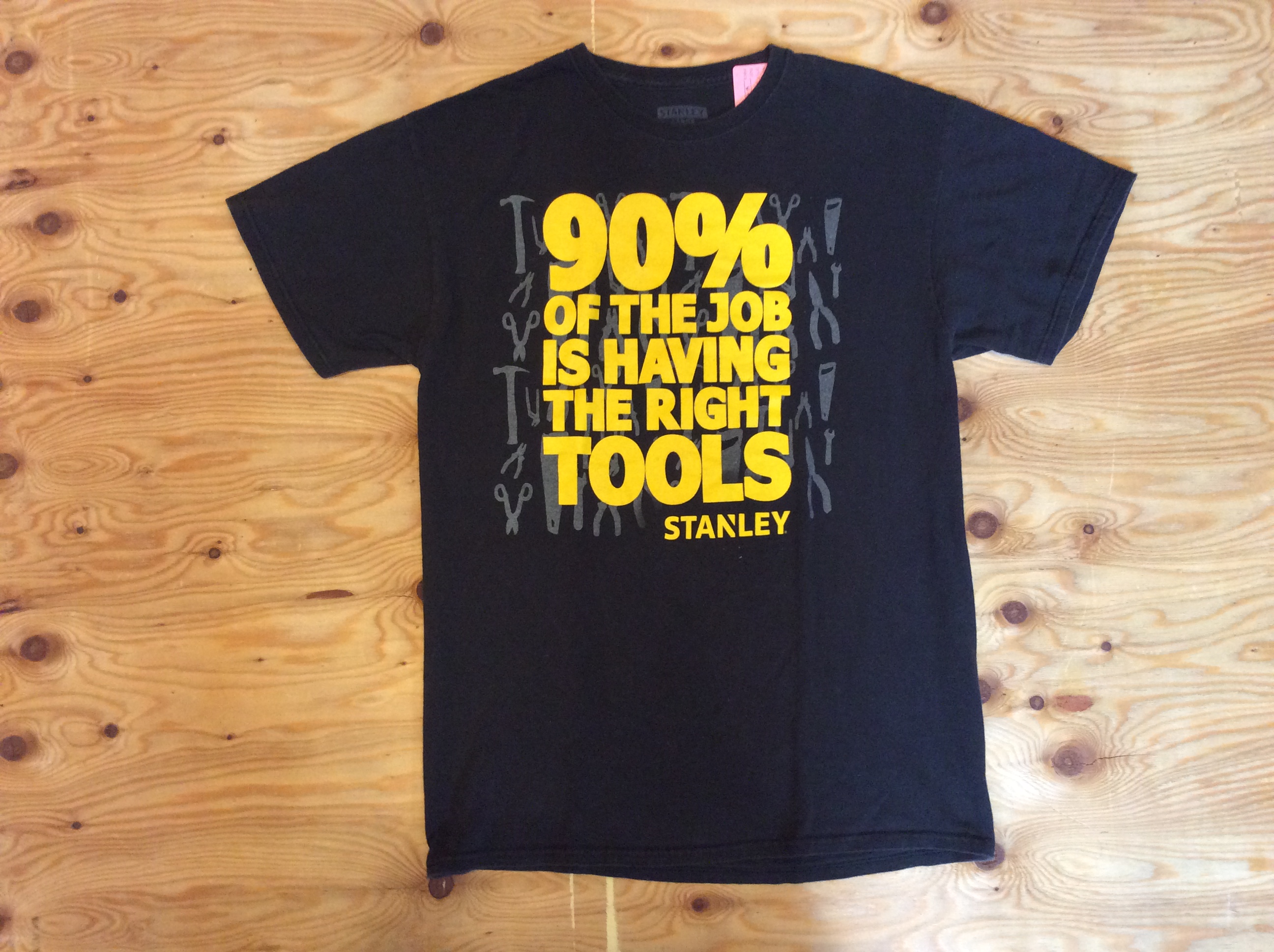 STANLEY "90% OF THE JOB IS HAVING THE RIGHT TOOLS " T-SHIRT / L /USED