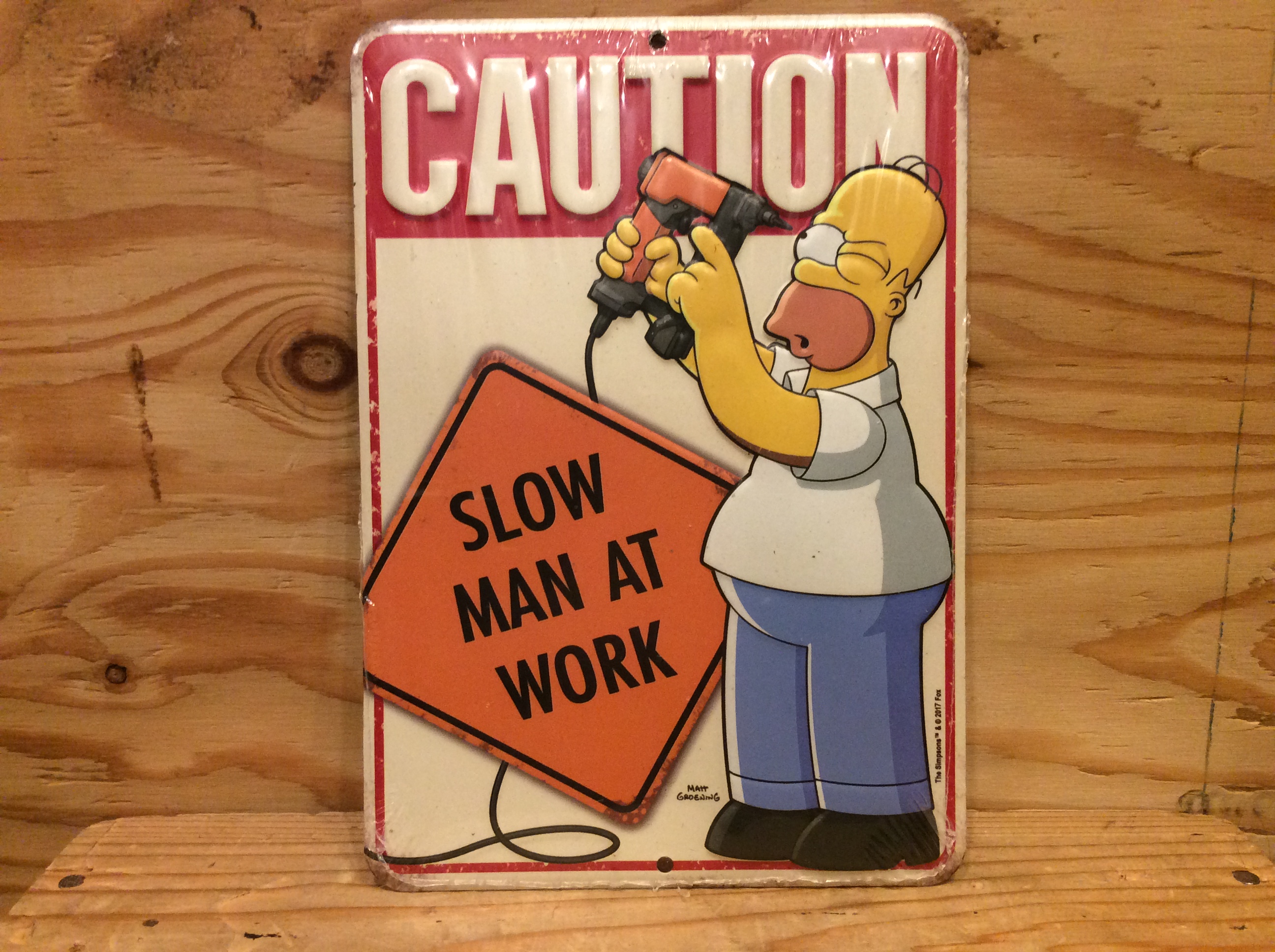 THE SIMPSONS "CAUTION SLOW MAN AT WORK"SIGN PLATE