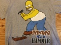 THE SINMPSONS"MAN VS HAMMER"T SHIRT  / M / USED