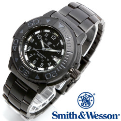 [正規品] スミス＆ウェッソン Smith & Wesson スイス トリチウム ミリタリー腕時計 SWISS TRITIUM DIVER WATCH BLACK/BLACK SWW-900-BLK