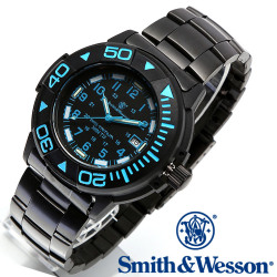 正規品] スミス＆ウェッソン Smith & Wesson スイス トリチウム ミリタリー腕時計 SWISS TRITIUM DIVER WATCH BLACK/BLUE SWW-900-BLU