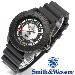 [正規品] スミス＆ウェッソン Smith & Wesson スイス トリチウム ミリタリー腕時計 SWISS TRITIUM M&P WATCH BLACK/SILVER SWW-MP18-GRY