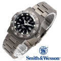 [正規品] スミス＆ウェッソン Smith & Wesson スイス トリチウム ミリタリー腕時計 SWISS TRITIUM 357 SERIES EXECUTIVE WATCH TITANIUM SILVER/BLACK SWW-357-T-BLK