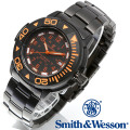 [正規品] スミス＆ウェッソン Smith & Wesson スイス トリチウム ミリタリー腕時計 SWISS TRITIUM DIVER WATCH BLACK/ORANGE SWW-900-OR
