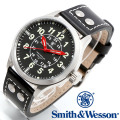 [正規品] スミス＆ウェッソン Smith & Wesson ミリタリー腕時計 MUMBAI LAMPLIGHTER WATCH BLACK/SILVER SWW-GRH-1