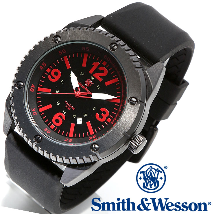 [正規品] スミス＆ウェッソン Smith & Wesson ミリタリー腕時計 KNIVES WATCH BLACK/RED SWW-693-BK