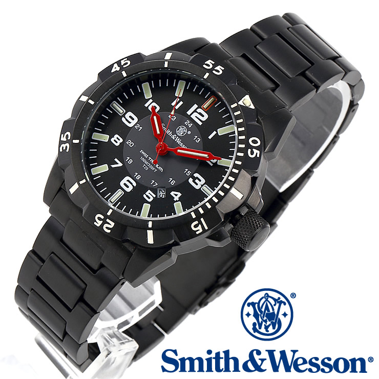 [正規品] スミス＆ウェッソン Smith & Wesson スイス トリチウム ミリタリー腕時計 EMISSARY WATCH BLACK SWISS TRITIUM SWW-88-B