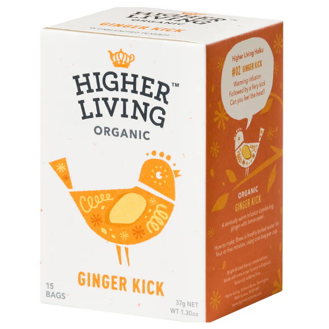 ハイアーリビング ジンジャーキック有機ハーブティー 15TB×8個