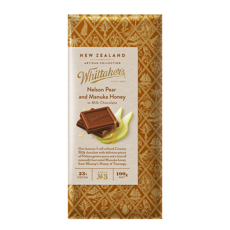 ウィッタカー ペア＆マヌカハニーミルクチョコレート 100g×20個