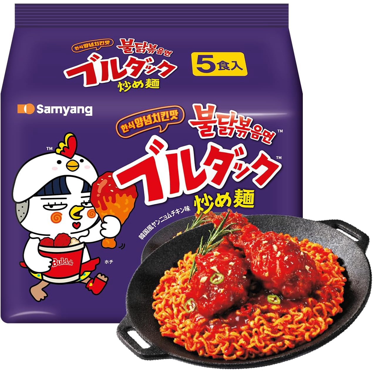 ヤンニョムチキン味ブルダック炒め麺 袋 5食パック(140g×5個)×8個