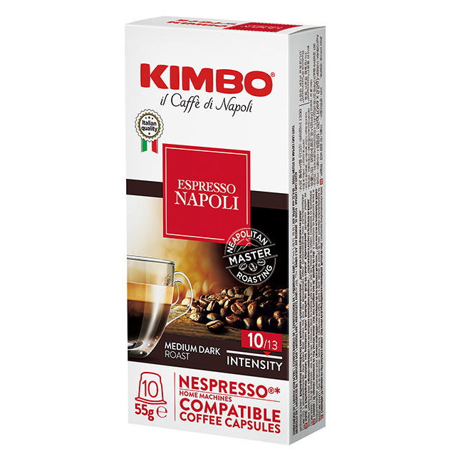 キンボ カプセルコーヒー ナポリ 55g（5.5g×10カプセル）×10個【ネスプレッソマシーン互換】