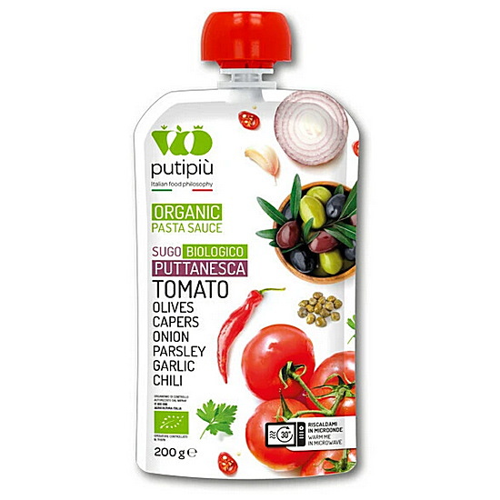 プティピウ オーガニックパスタソース プッタネスカ（オリーブ＆ケイパー） 200g×18個