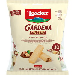 《季節限定》ロアカー ガルデーナ フィンガーズ ヘーゼルナッツ ホワイト 125g×8個
