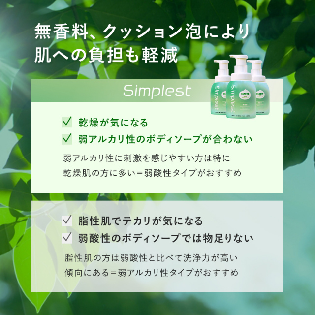 Simplest 弱酸性無添加泡ボディソープ×15個 Simplest 弱酸性無添加泡ボディソープ 詰替 総合化粧品メーカー