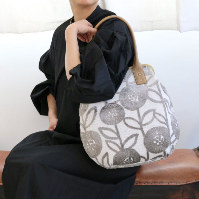 がま口 縦長 トート バッグ A4対応 大人気 ゴブラン織り Marple