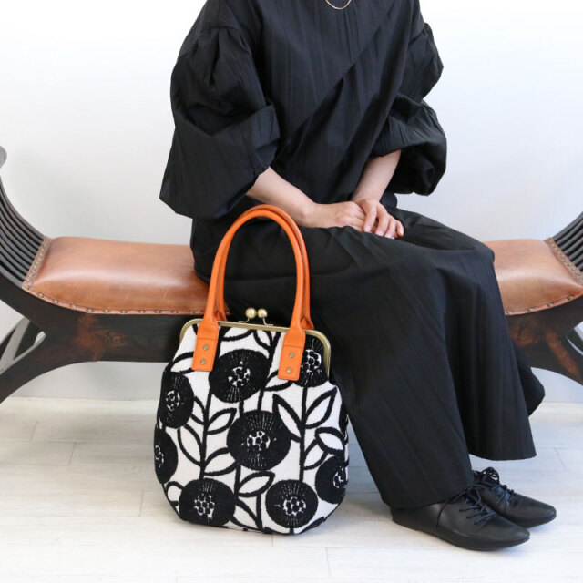 がま口 縦長 トート バッグ A4対応 大人気 ゴブラン織り Marple