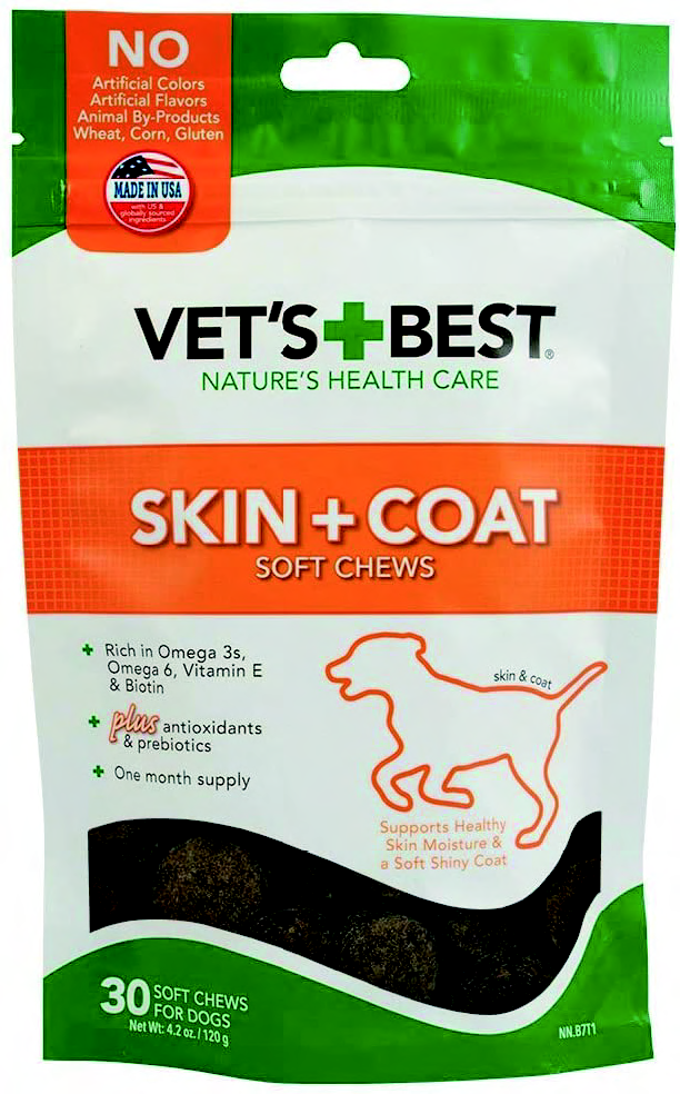 ベッツベスト スキンコートサポート 犬用 30粒 チュアブル 皮膚 被毛の健康 亜麻仁 フラックス オメガ６脂肪酸 オメガ３脂肪酸 ビオチン 亜鉛 ビタミンE 毛量減 乾燥 痒み 健康な被毛 天然オーシャンケルプ NSSC 馬鈴薯澱粉 乾燥鶏レバー