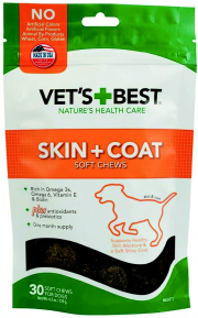 ベッツベスト スキンコートサポート 犬用 30粒 チュアブル 皮膚 被毛の健康 亜麻仁 フラックス オメガ６脂肪酸 オメガ３脂肪酸 ビオチン 亜鉛 ビタミンE 毛量減 乾燥 痒み 健康な被毛 天然オーシャンケルプ NSSC 馬鈴薯澱粉 乾燥鶏レバー