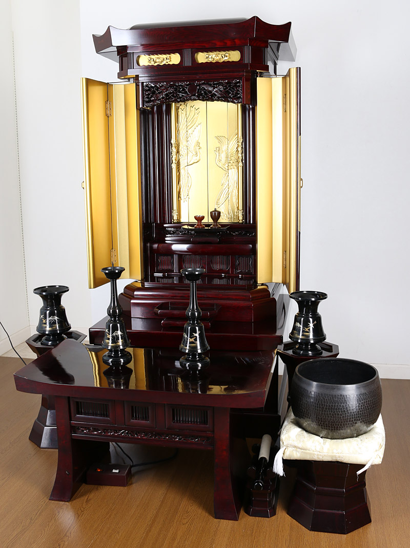 格安！電動スライド式厨子型仏壇桜【中古仏壇】