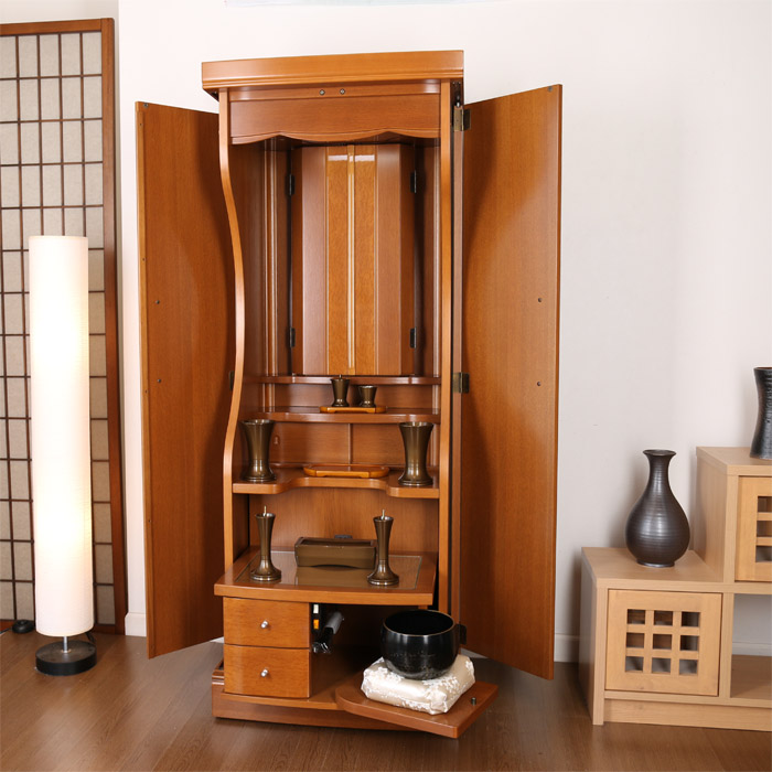家具調仏壇/ナラ天然木【基本仏具新品】