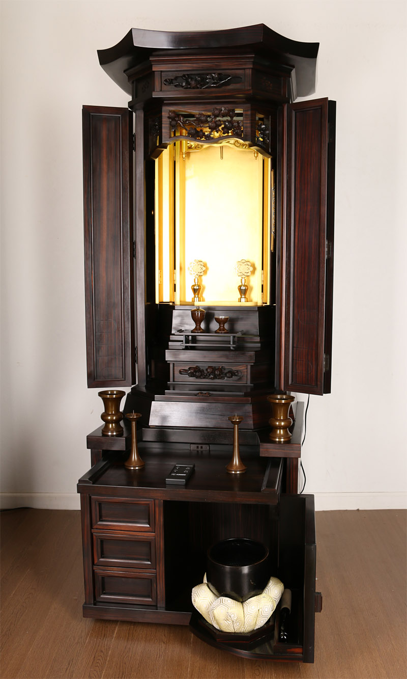 創価学会中古厨子型仏壇　21号本黒檀