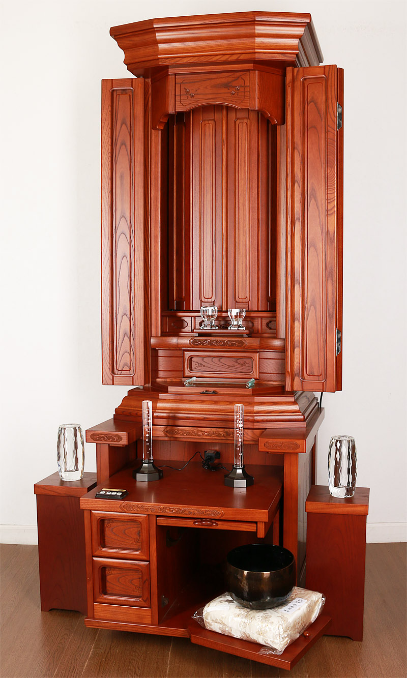 創価学会厨子型仏壇本けやき【徳島県認定工芸品】アウトレット級極上中古仏壇