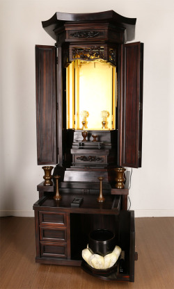 創価学会中古厨子型仏壇　21号本黒檀