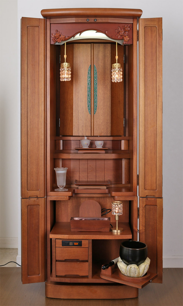 創価学会中古家具調仏壇マホガニ