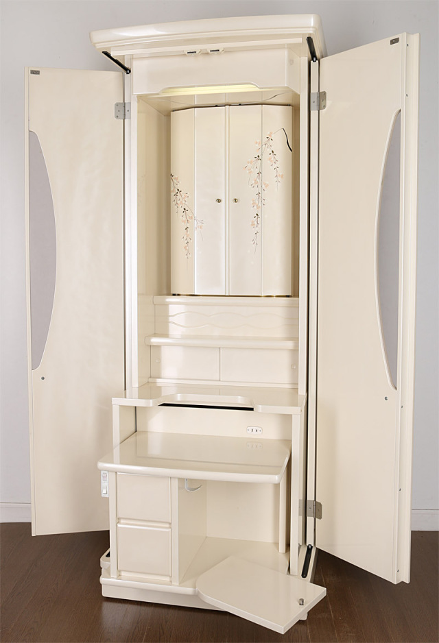 創価学会中古家具調仏壇新世紀Ⅲ型パールホワイト