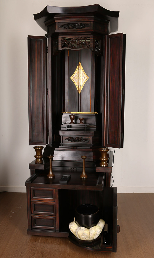 創価学会中古厨子型仏壇21号黒檀