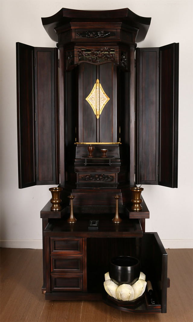 創価学会中古厨子型仏壇21号黒檀