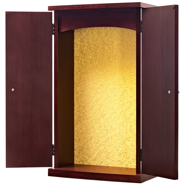 ☆★ 紫檀小棚 (ウレタン塗装) 仏壇台スライド棚付大地(中) 黒檀調・紫檀調・欅調